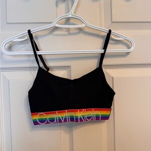 Calvin Klein Black Bralette with Colorful Band